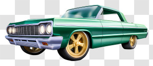 Low Rider Car - Green Classic Car Transparent PNG