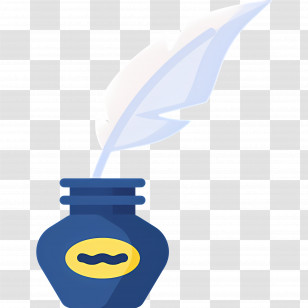 Feather Ink - Ink Bottle With Quill Transparent PNG
