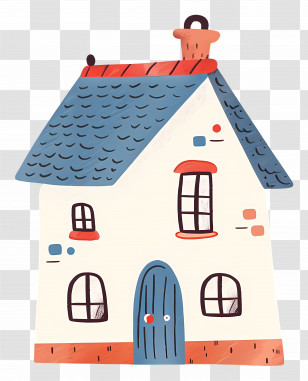 Cute House - Cute Cartoon House With Whimsical Design Transparent PNG