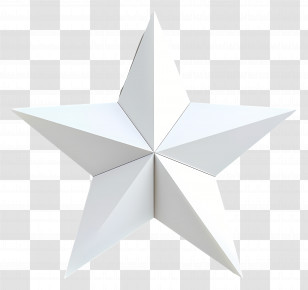 White Star - 3D White Star With Geometric Design Transparent PNG