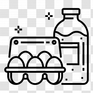 Milk And Egg - Eggs And Milk For Breakfast Transparent PNG