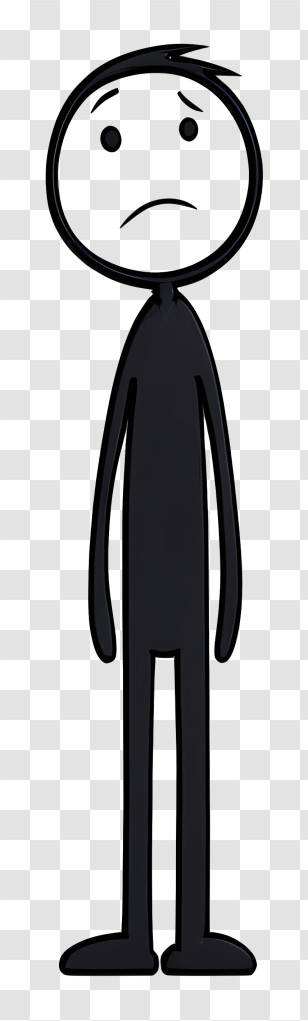 Sad Stickman - Black Sad Stick Figure Transparent PNG