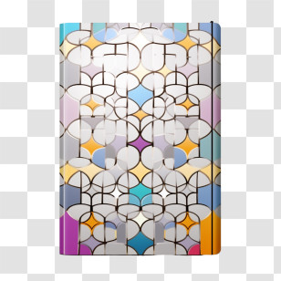 Book Cover Template - Colorful Stained Glass Pattern Transparent PNG