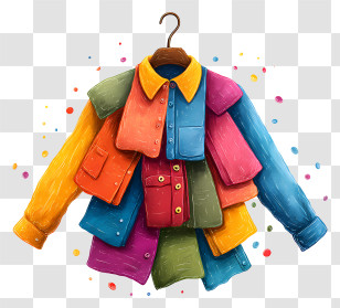 Clothing - Colorful Shirts On Hanger Transparent PNG