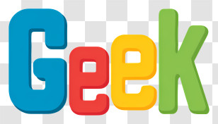 Geek Logo - Colorful Geek Text Transparent PNG