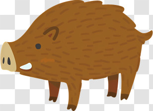 Brown Pig - Cartoon Boar Illustration Transparent PNG
