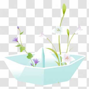 Paper Boat Blue - Light Decoration Pictures Transparent PNG