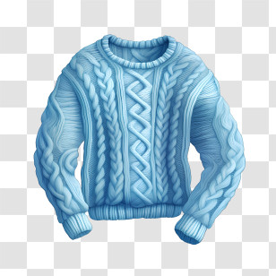 Christmas Sweater - Blue Knitted Sweater Transparent PNG