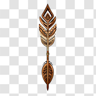 Indian Arrow
 - Decorative Arrow With Tribal Design And Feathers Transparent PNG