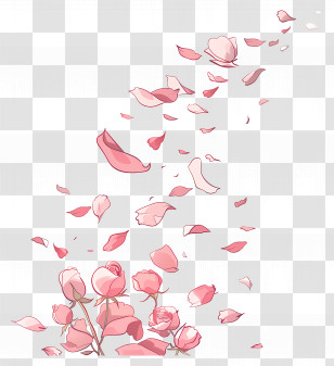 Falling Rose Petals - Falling Rose Petals Transparent PNG