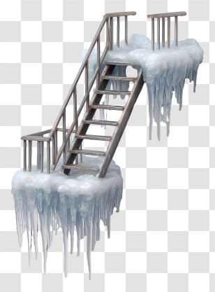 Frozen Fire Escape - Frozen Staircase With Icicles Transparent PNG