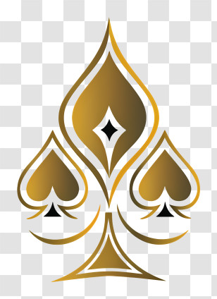 Casino - Golden Spade Symbol Transparent PNG