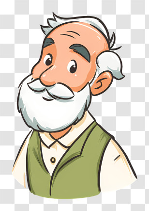 Grandpa Logo - Friendly Old Man With Beard Transparent PNG