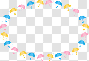 Umbrella Frame - Pastel Umbrella Border Design Transparent PNG