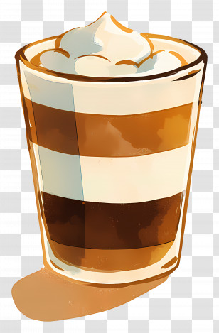 Pudding - Layered Coffee Drink With Creamy Topping Transparent PNG