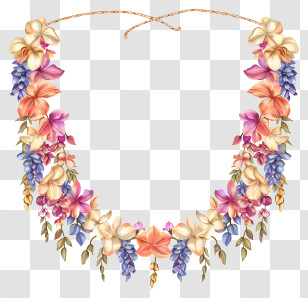 Toran Garland - Colorful Floral Necklace Transparent PNG