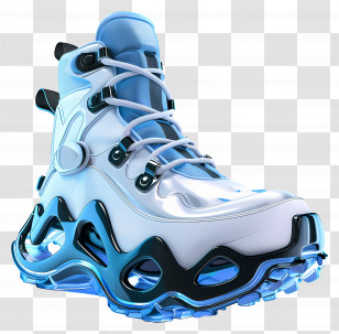 Sports Boot - Futuristic Blue Sneaker Transparent PNG
