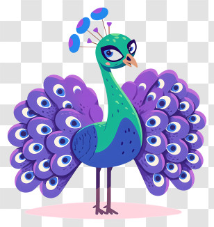 Blue Peacock - Colorful Peacock With Vibrant Feathers Transparent PNG