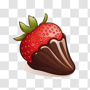 Chocolate Strawberry - Chocolate-Dipped Strawberry Illustration Transparent PNG