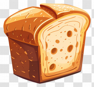 Whole Wheat Bread - Illustration Of A Sliced Loaf Of Bread Transparent PNG