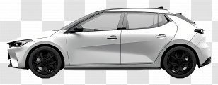Hatchback Side View - Modern White Hatchback Car Transparent PNG