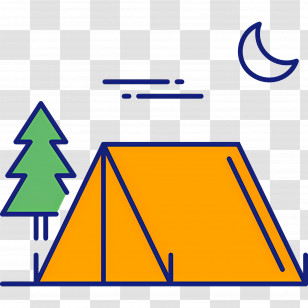 Camping Tent - Camping Tent Under The Moon Transparent PNG