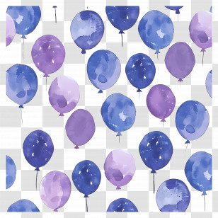 Balloon Pattern - Watercolor Purple Balloons Transparent PNG