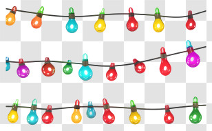 Christmas Lights - Colorful String Lights For Decoration Transparent PNG