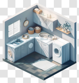 Laundry Room - Minimalist Laundry Room Design Transparent PNG