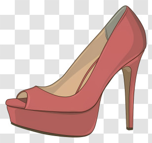 Red High Heel Shoes - Elegant Pink High-Heeled Fashion Shoe Transparent PNG
