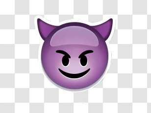 Emoji - Purple Devil Emoji With Mischievous Expression Transparent PNG