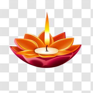 Deepavali
 - Lotus Shaped Candle Holder Illustration Transparent PNG