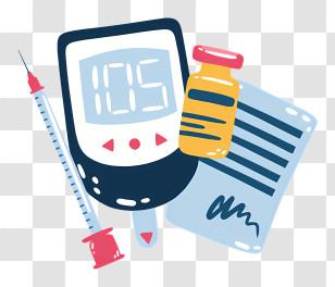 Diabetes Monitoring Device - Diabetes Equipment With Glucose Meter And Syringe Transparent PNG