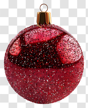 Christmas Ornament - Red Glittery Christmas Ornament Transparent PNG