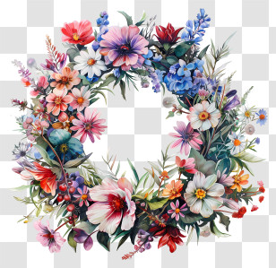 Flower Wreath - Floral Wreath Illustration Transparent PNG