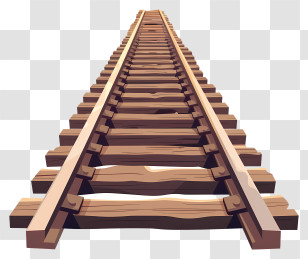 Railroad Track - Wooden Railway Tracks Illustration Transparent PNG