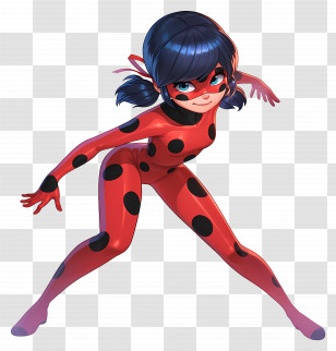 Ladybug - Ladybug Superhero In Red And Black Costume Transparent PNG