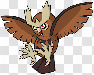 Noctowl - Cartoon Owl With Spread Wings Transparent PNG