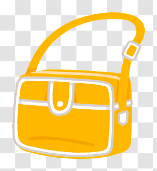 Icon - Stylized Yellow Handbag Cartoon Illustration Transparent PNG
