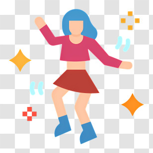 Dancer Logo - Dancing Girl In Vibrant Flat Design Transparent PNG