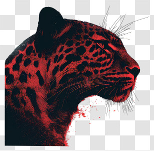 Leopard - Red Jaguar Portrait Art Transparent PNG