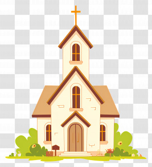 Cute Church - Illustration Of A Church Building Transparent PNG
