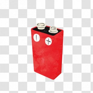 Battery Cartoon - Red - Prismatic Transparent PNG
