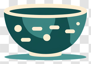 Cartoon - Stylish Blue Decorative Bowl Transparent PNG