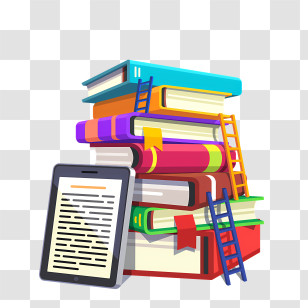 Stationery - Books And Digital Tablet For E-Learning Transparent PNG