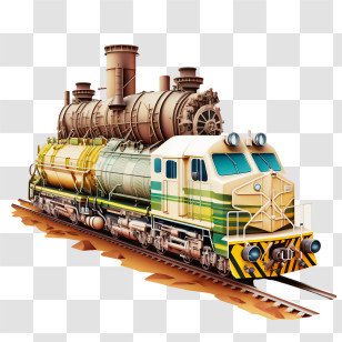 Railway Train
 - Vintage Steam Train Locomotive Illustration Transparent PNG