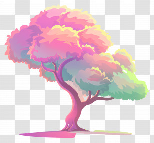 Tree - Colorful Fantasy Tree Illustration Transparent PNG
