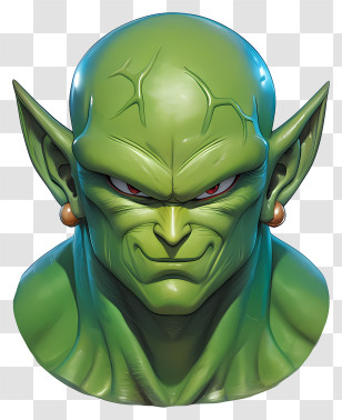 Piccolo Dragon Ball - Green Alien Character With Fierce Expression Transparent PNG