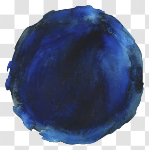 Cartoon - Dark Blue Watercolor Circle Transparent PNG