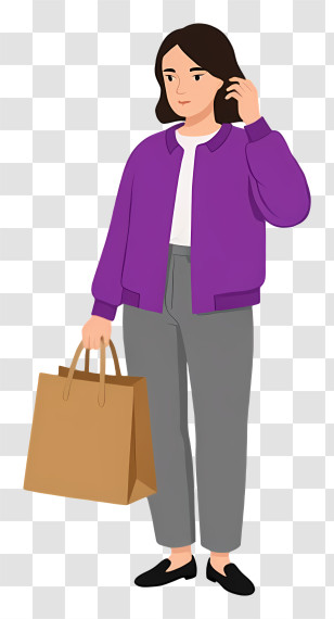 Woman Holding Grocery Bag - Woman Holding Shopping Bag Transparent PNG